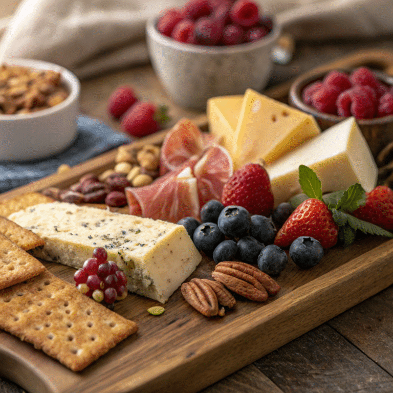 keto charcuterie board with cheese and meats