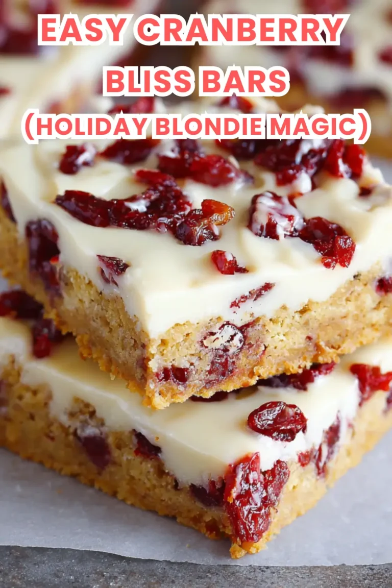 Easy Cranberry Bliss Bars for Holiday Baking – Best Blondie Magic Recipe