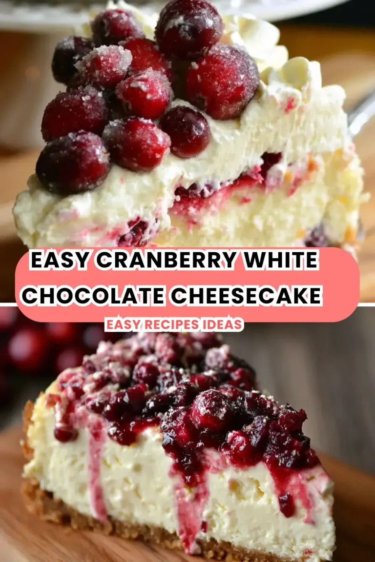 Easy Cranberry White Chocolate Cheesecake (Holiday Bliss) (1)