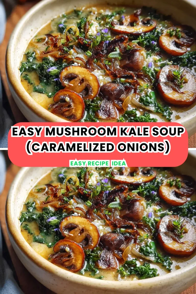 Easy Mushroom Kale Soup (Caramelized Onions)