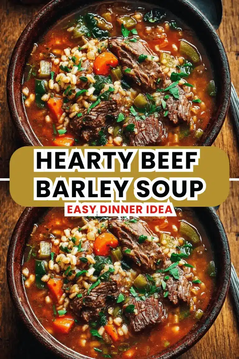 Hearty Beef Barley Soup with Vegetables