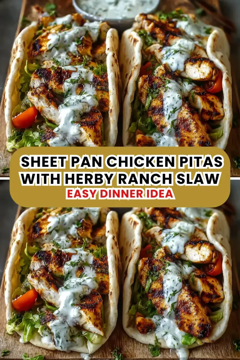 Sheet Pan Chicken Pitas with Herby Ranch Slaw