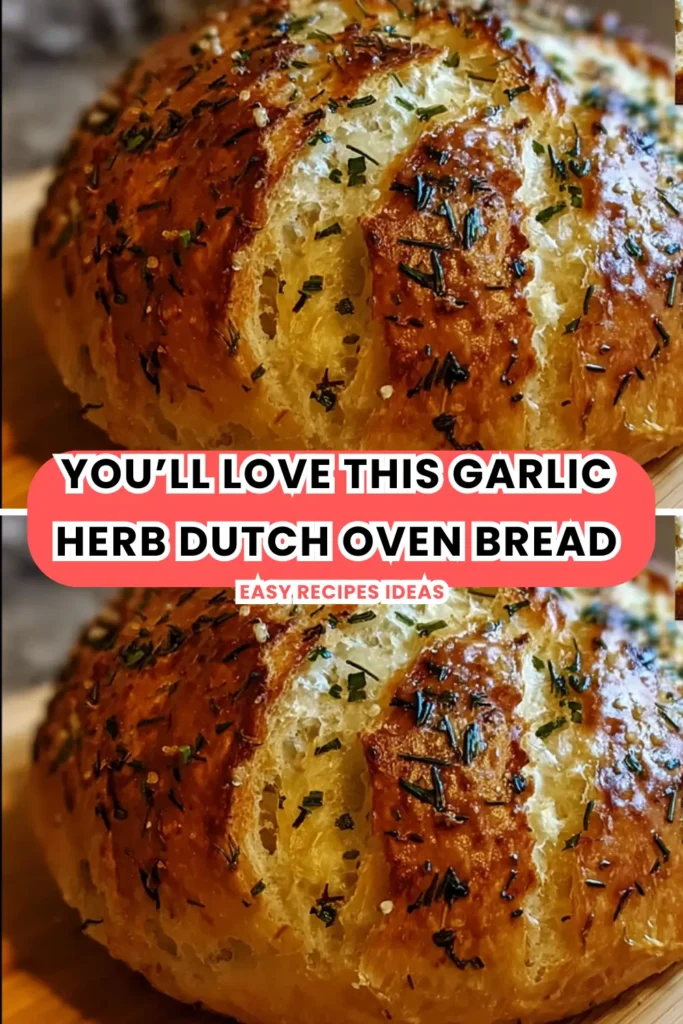 Quick Garlic Herb Bread in a Dutch Oven: minimal hands‑on time, maximum flavor. Bake it for cozy nights, Sunday dinners, or gift‑worthy homemade bread.