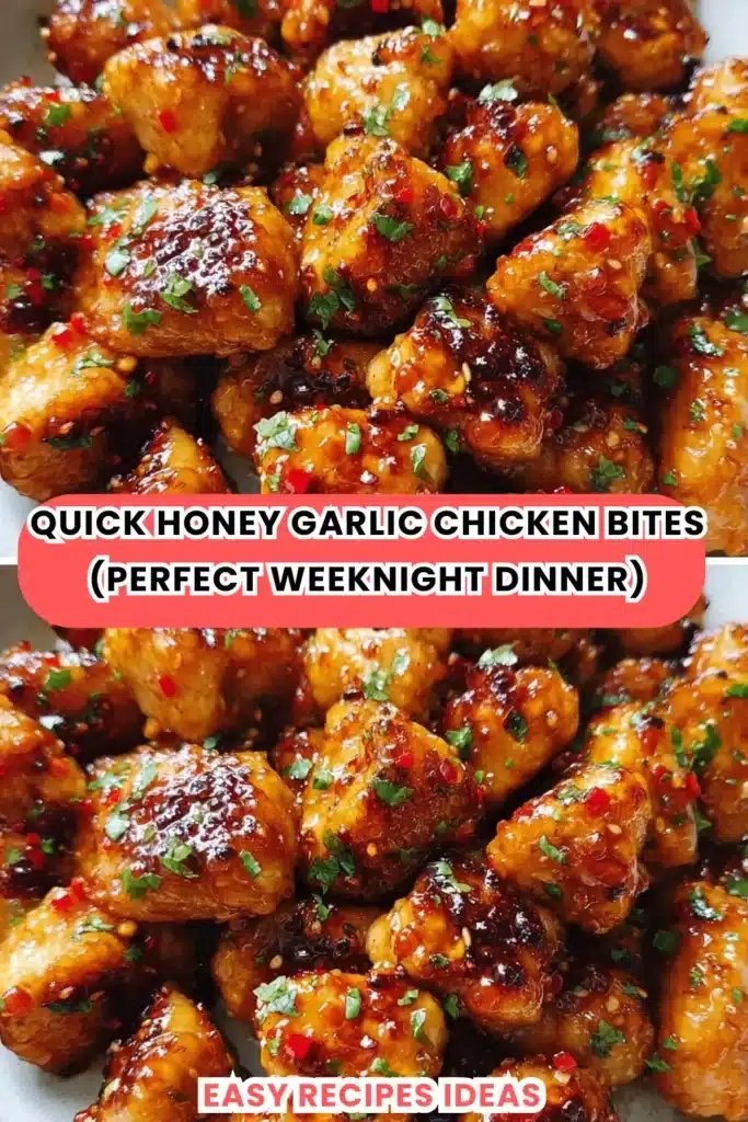 Quick Honey Garlic Chicken Bites (Perfect Weeknight Dinner) (1)