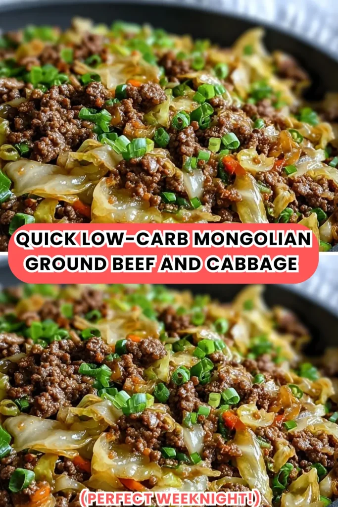 Quick Low-Carb Mongolian Ground Beef and Cabbage