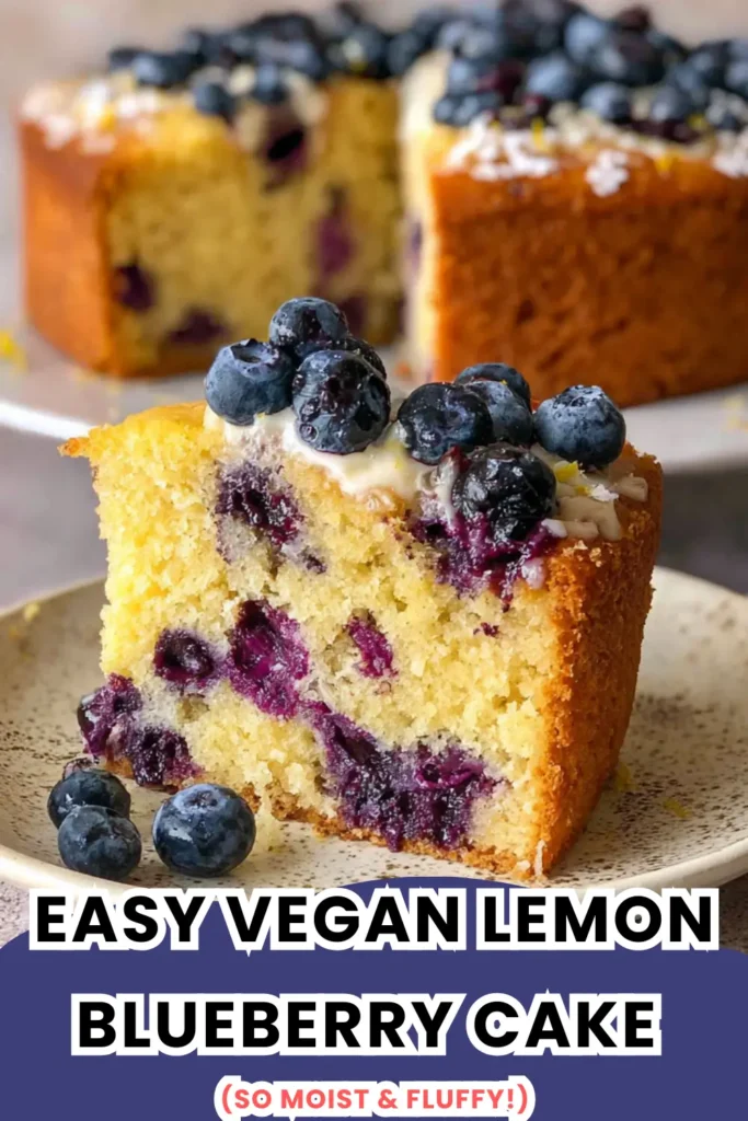 Easy Vegan Lemon Blueberry Cake (So Moist & Fluffy!)