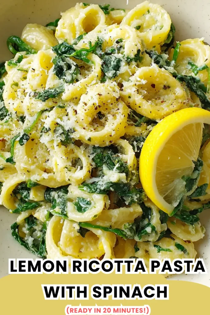 Lemon Ricotta Pasta with Spinach (Ready in 20 Minutes!)